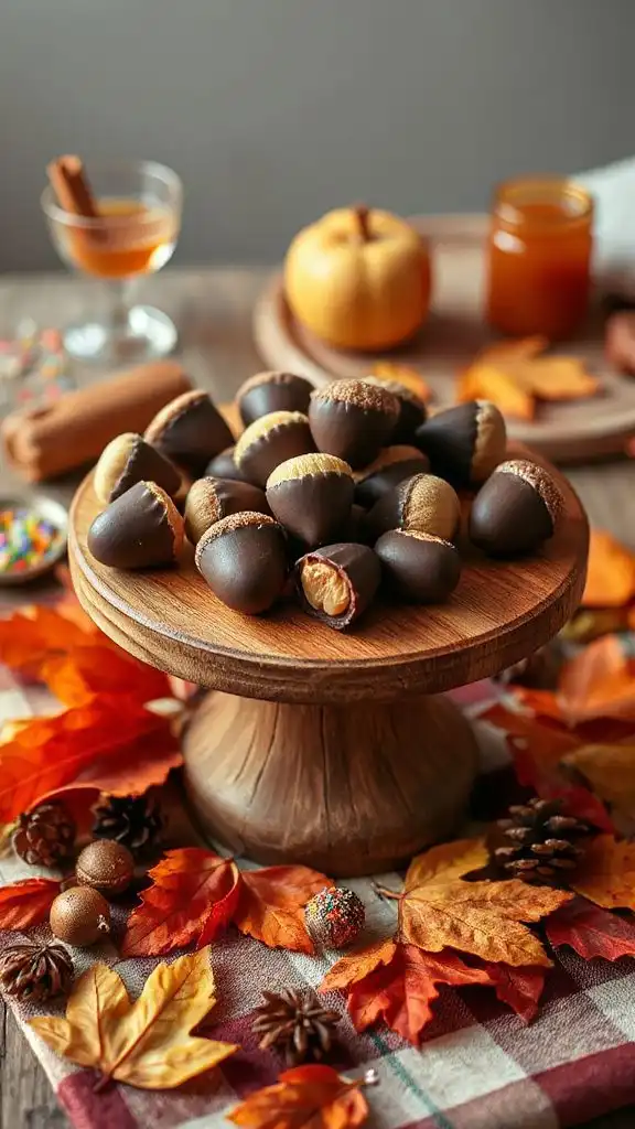 chocolate covered acorn snacks