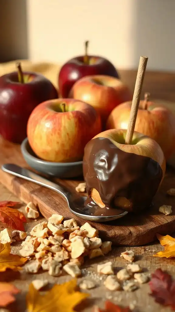 chocolate covered peanut butter apples