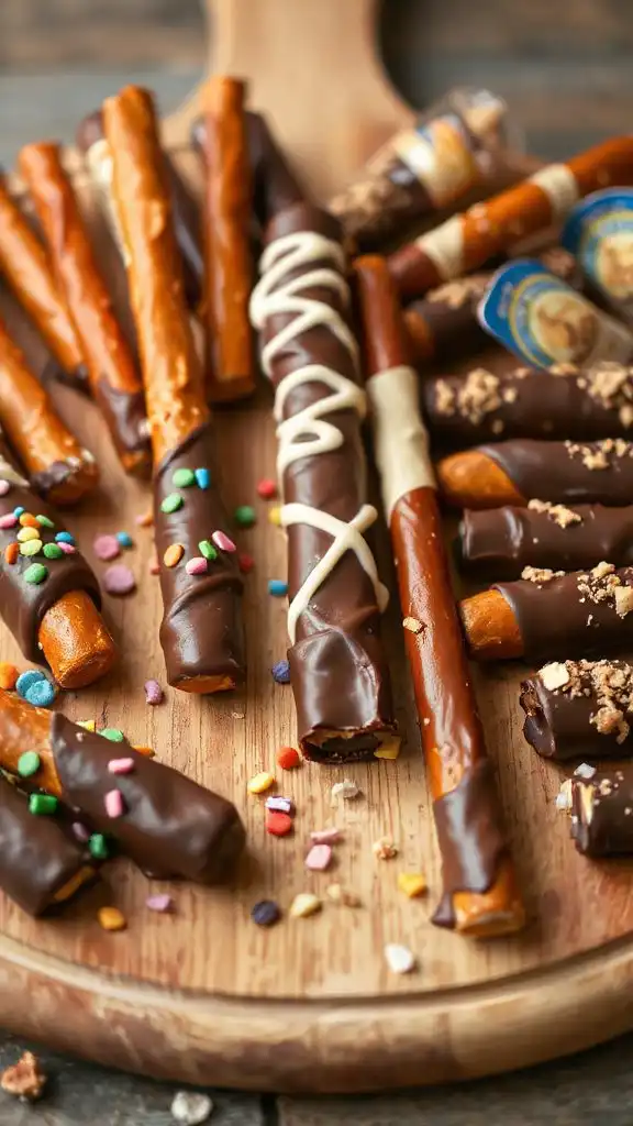 chocolate covered pretzel rods
