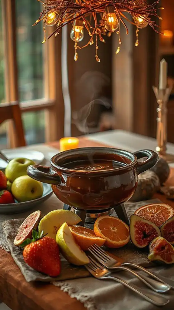 chocolate fondue fruit sharing chocolate fondue fruit sharing