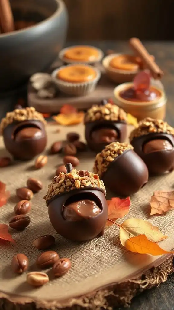 chocolate hazelnut acorn treats chocolate hazelnut acorn treats