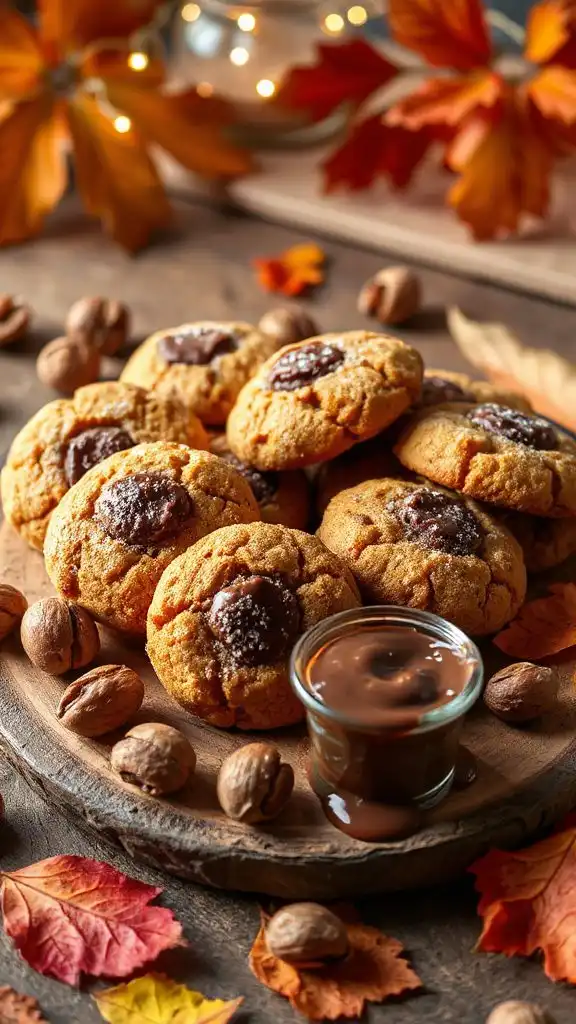 chocolate hazelnut pumpkin cookies