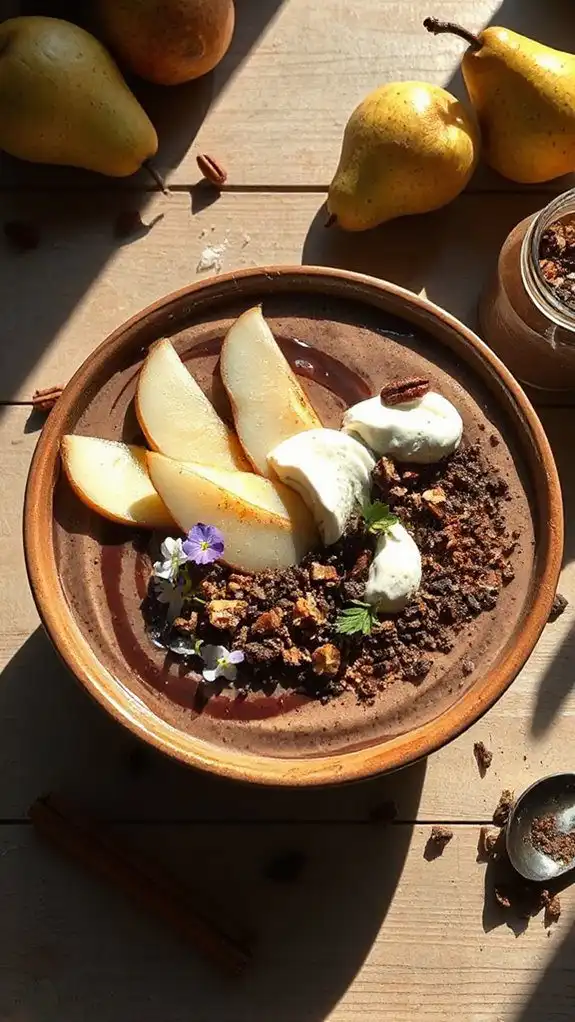chocolate pear smoothie bowl