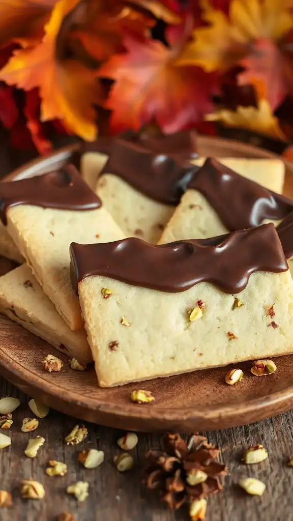 chocolate pistachio shortbread cookies