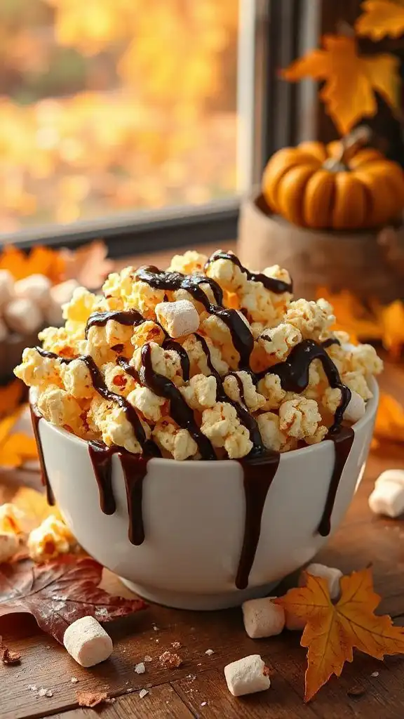 chocolate popcorn fall treat