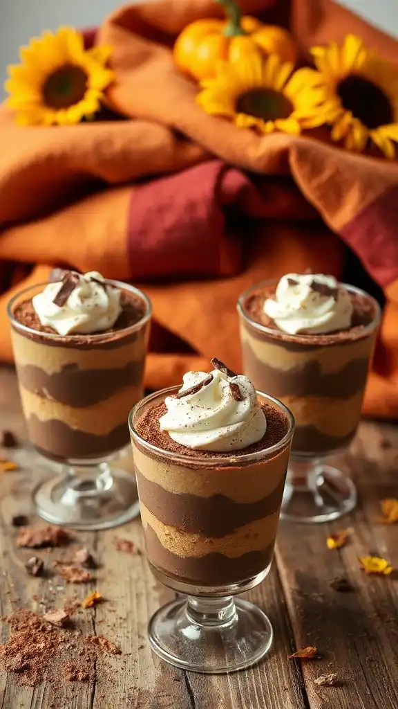 chocolate pumpkin cheesecake parfaits