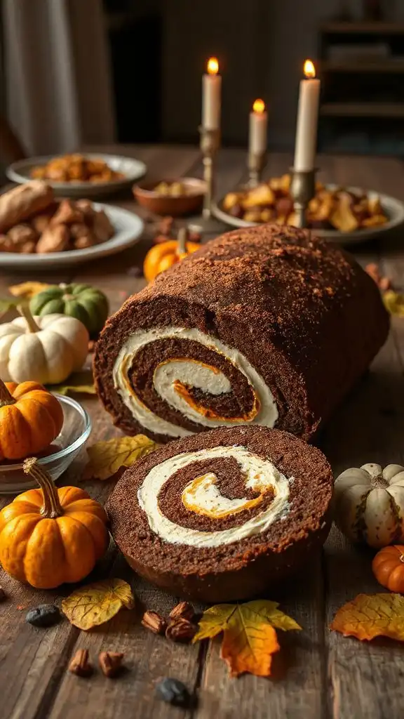 chocolate pumpkin roll cake chocolate pumpkin roll cake