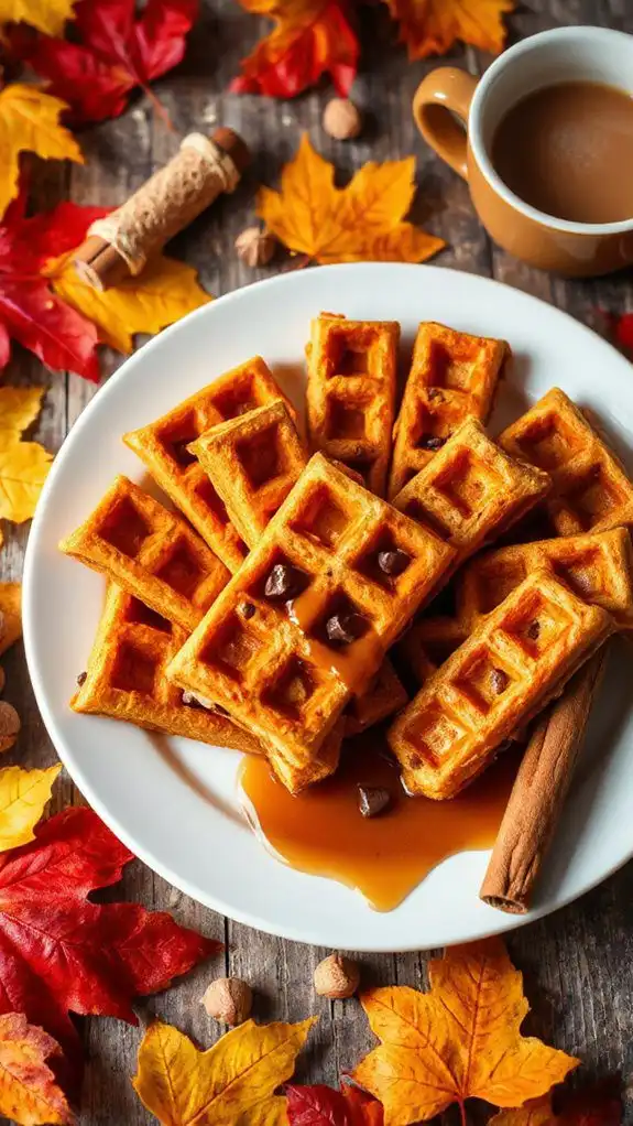 chocolate pumpkin spice waffles