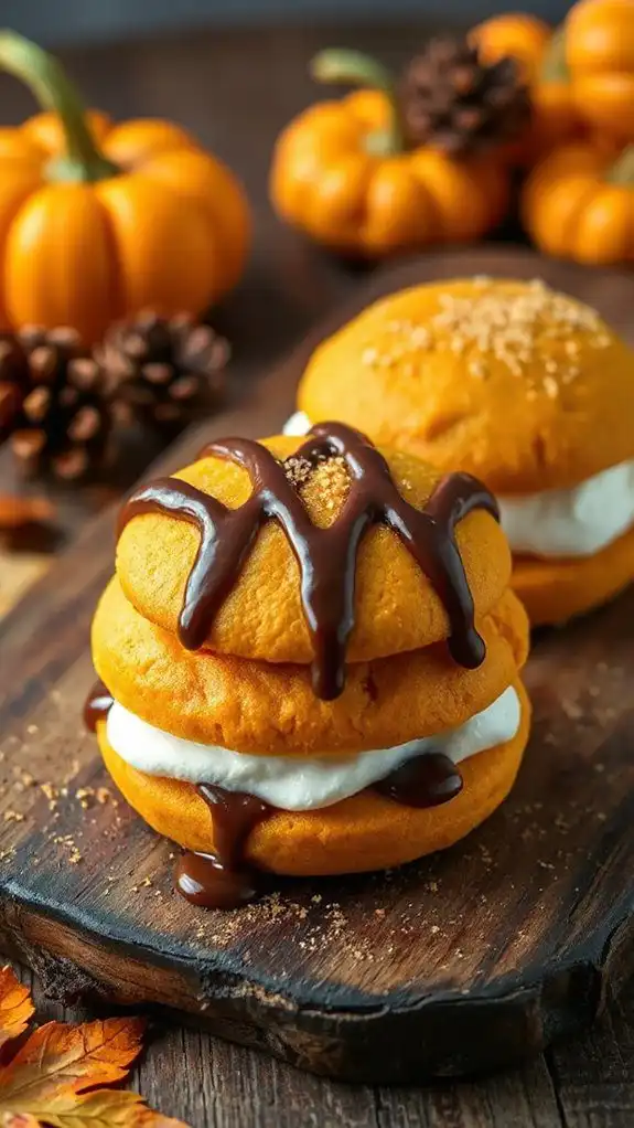 chocolate pumpkin whoopie pies