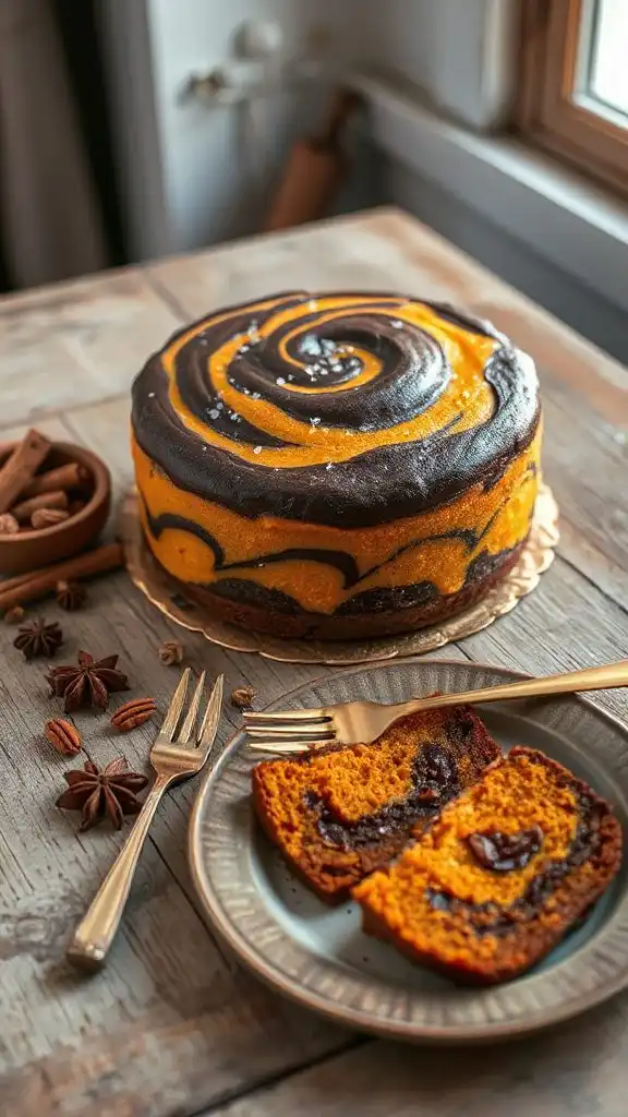 chocolate swirl butternut cake