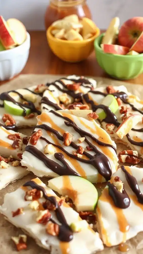 chocolate yogurt apple bark