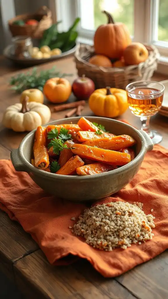cider glazed carrot quinoa dish