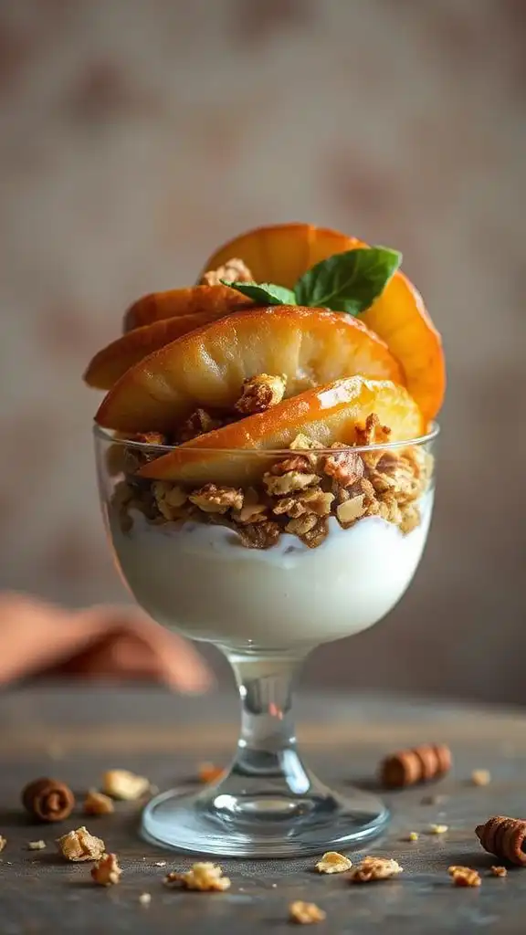 cinnamon baked pear yogurt delight