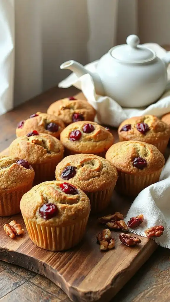 cinnamon cranberry walnut muffins