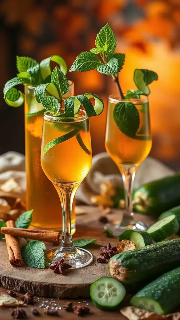 cinnamon cucumber mint tonic