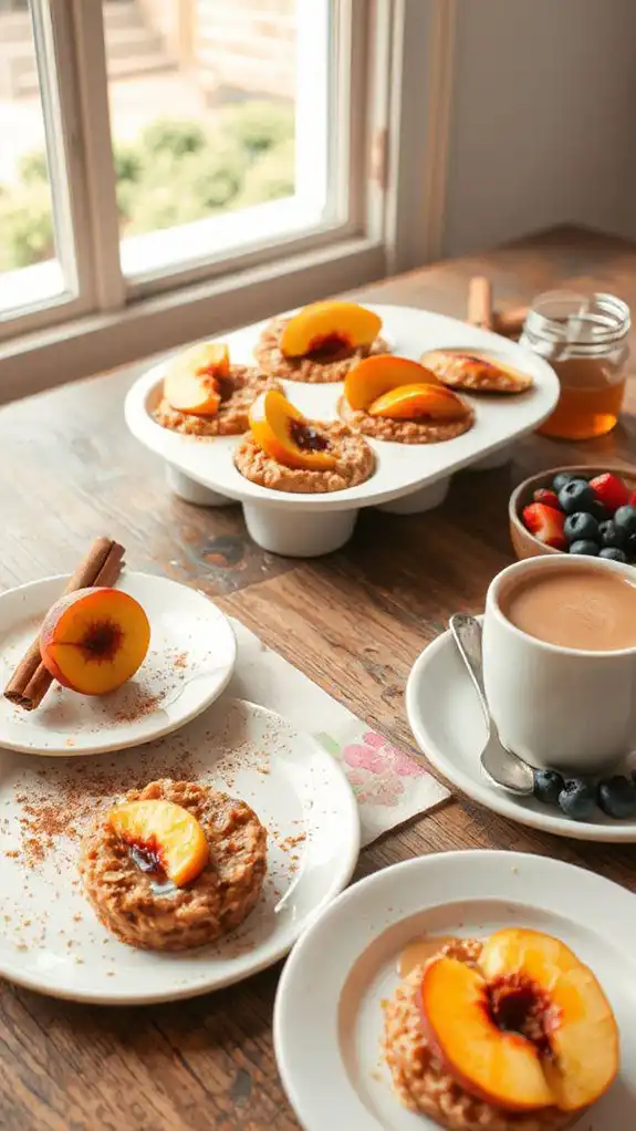 cinnamon peach baked oatmeal cups