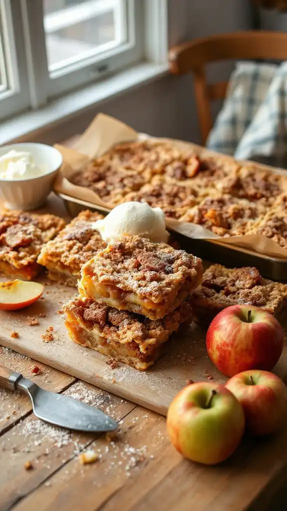 cinnamon roll apple crisp bars