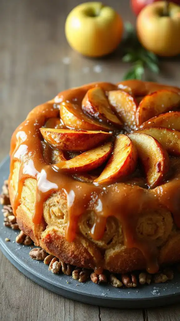 cinnamon roll caramel apple cake