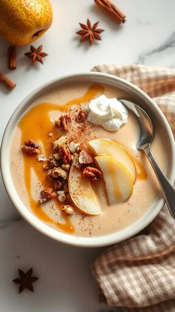 cinnamon roll pear smoothie bowl