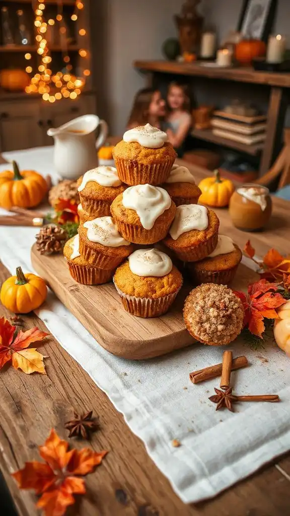 cinnamon roll pumpkin muffins