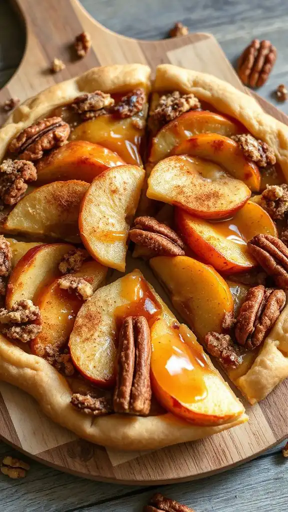 cinnamon spiced apple crisp pizza
