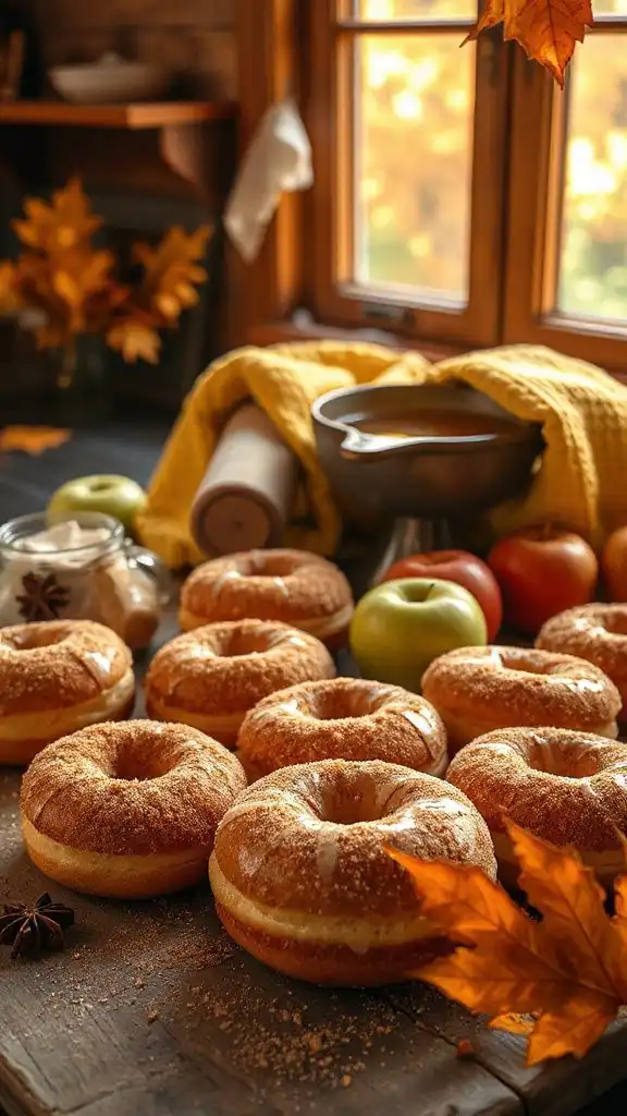 cinnamon sugar apple cider donuts