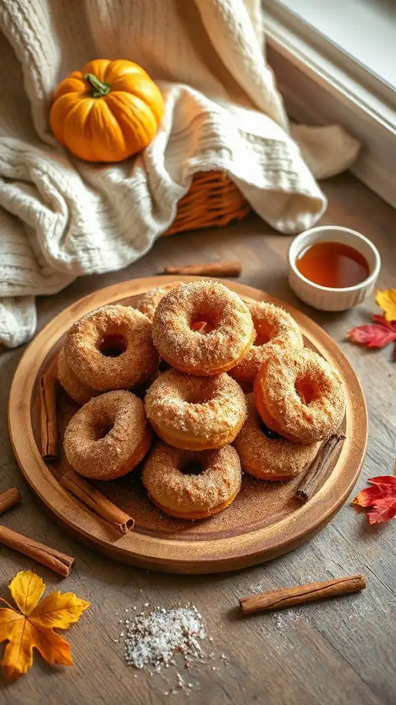 cinnamon sugar coated donuts