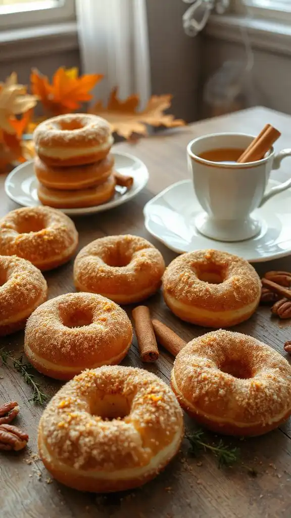cinnamon sugar coated donuts