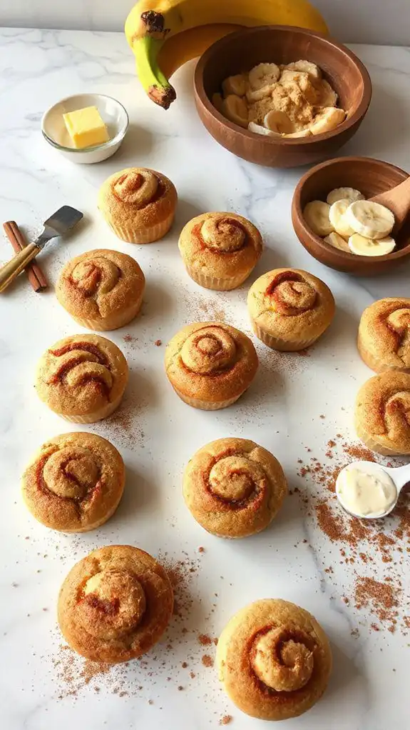 cinnamon swirl banana muffin tops