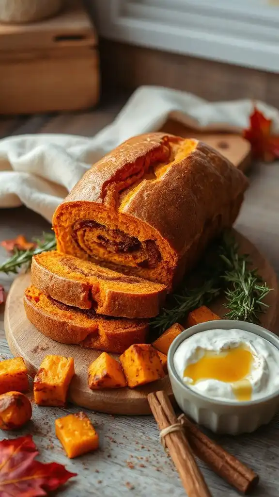 cinnamon swirled sweet potato bread