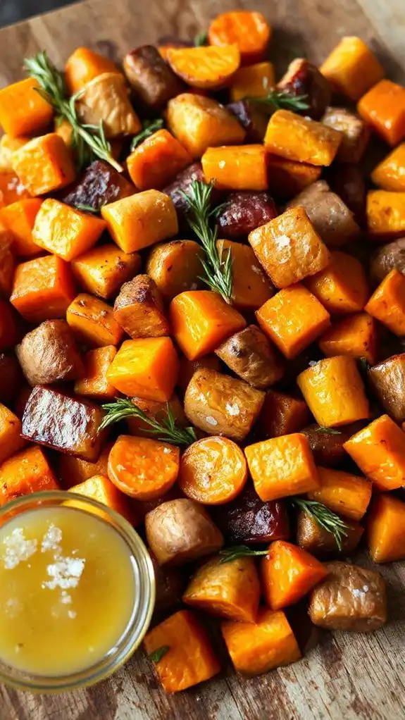 citrus flavored roasted parsnips
