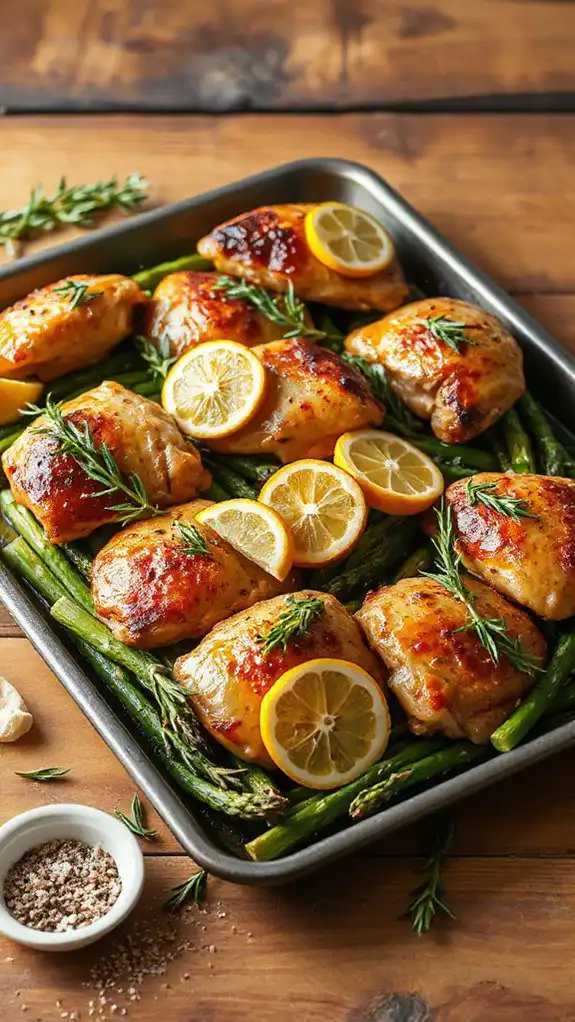 citrus infused chicken and asparagus