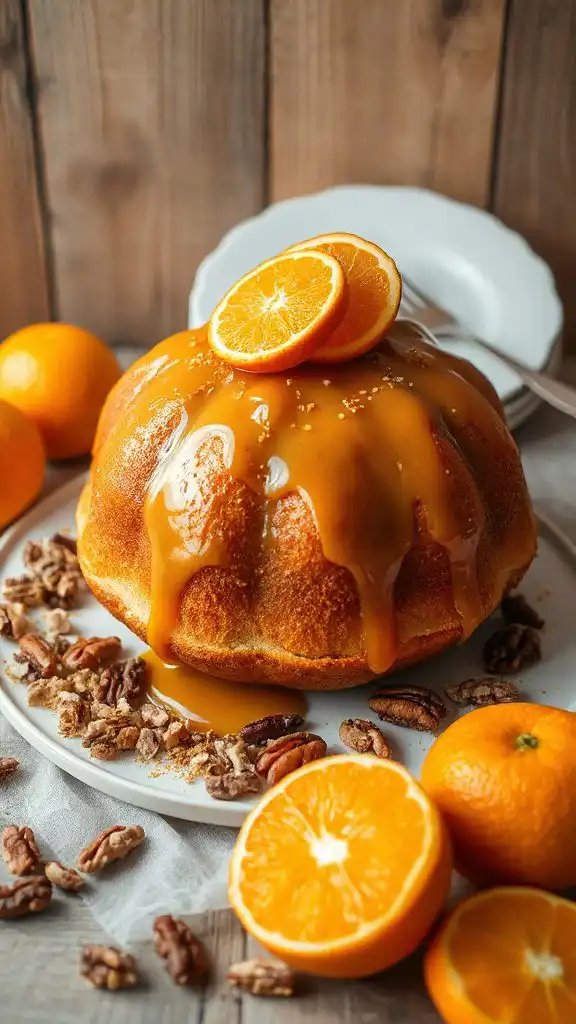 citrus maple pudding cake