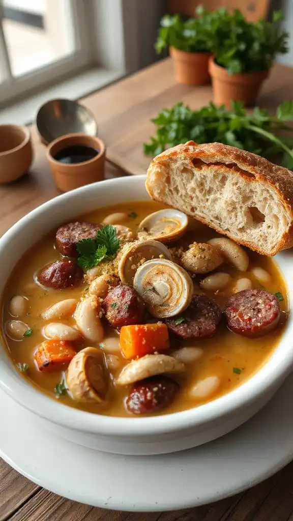 clam chowder meets cassoulet