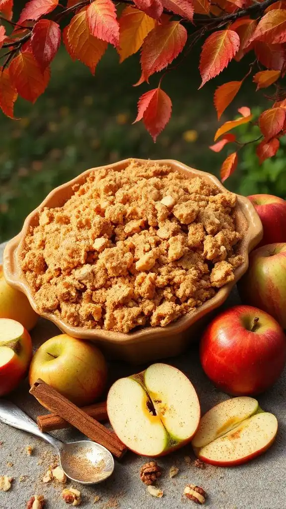 classic apple crumble dessert