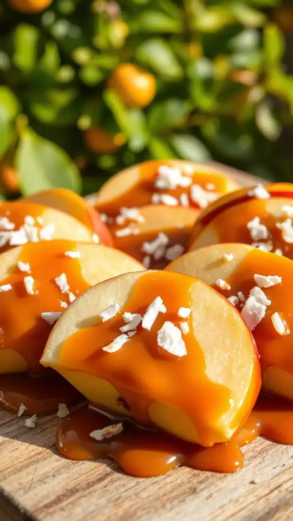 coconut caramel apple slices