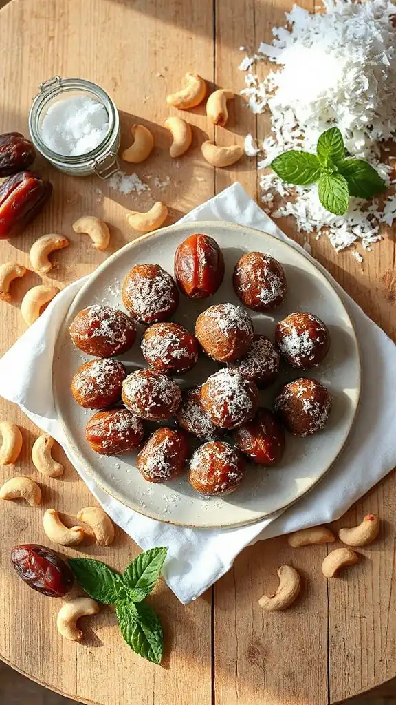 coconut cashew date bites coconut cashew date bites