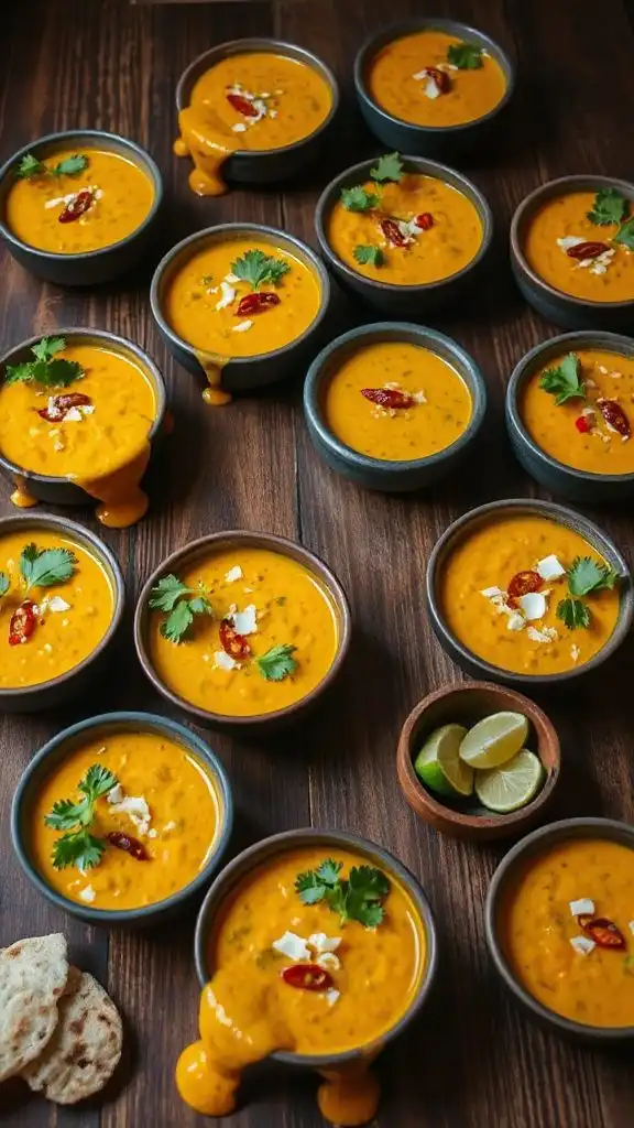 coconut lentil dal bowls