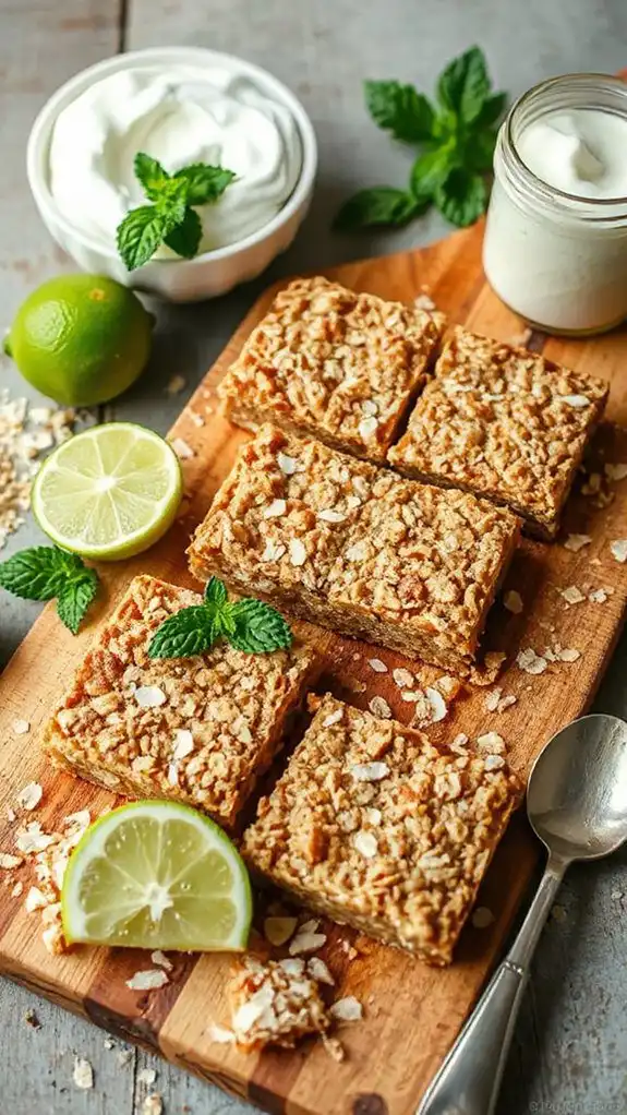 coconut lime oatmeal bars
