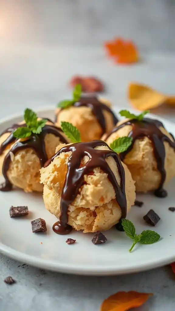 coconut macaroons with chocolate