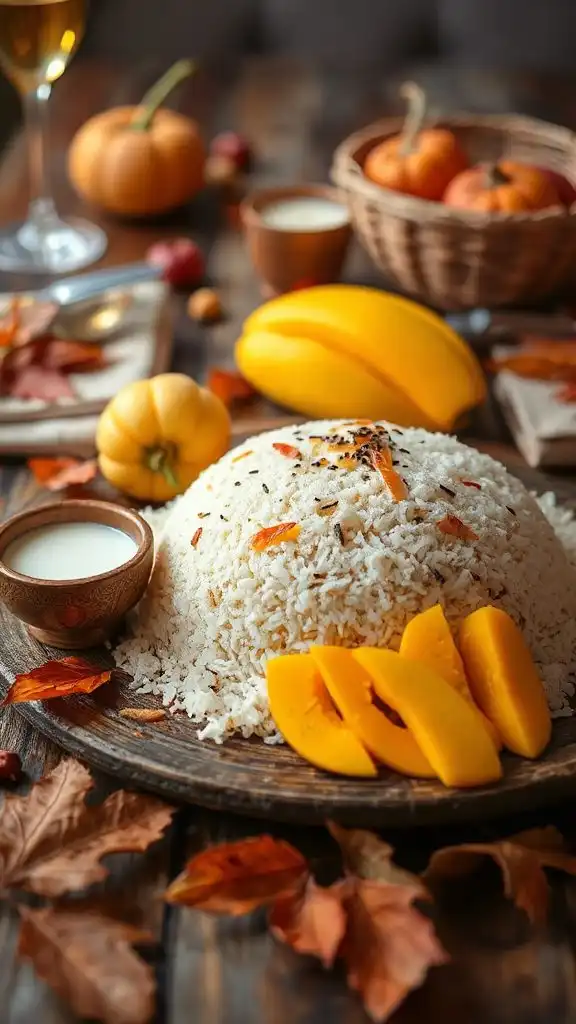 coconut rice mango dessert
