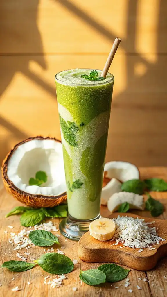 coconut spinach green smoothie