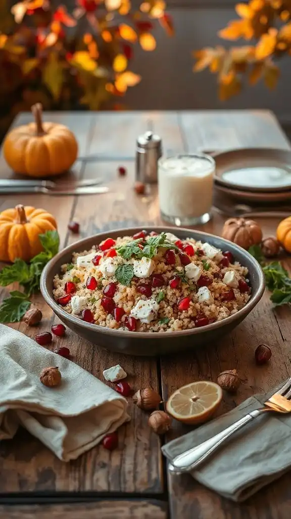 colorful autumn couscous salad