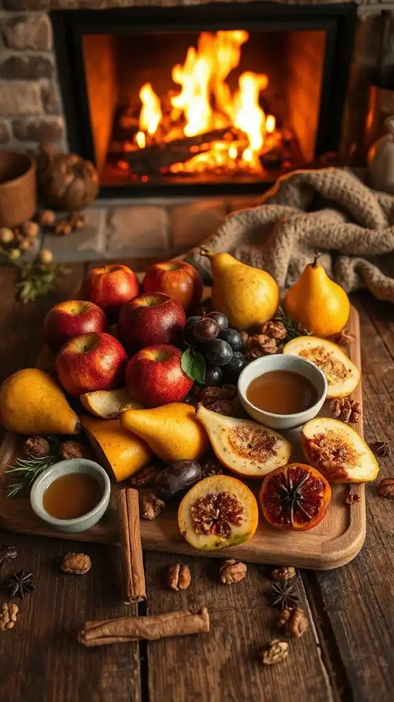 colorful autumn fruit display