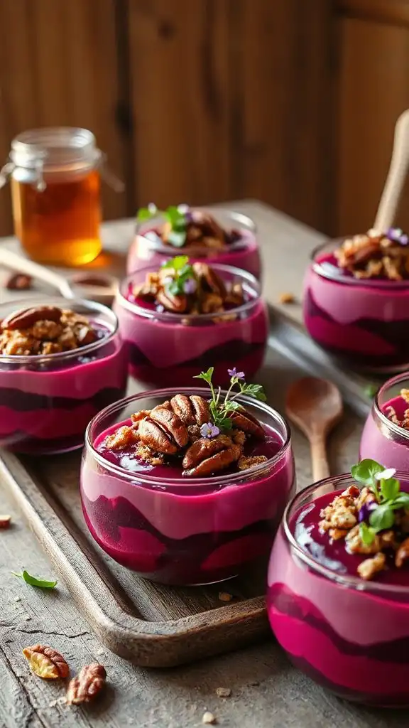 colorful beetroot yogurt parfait