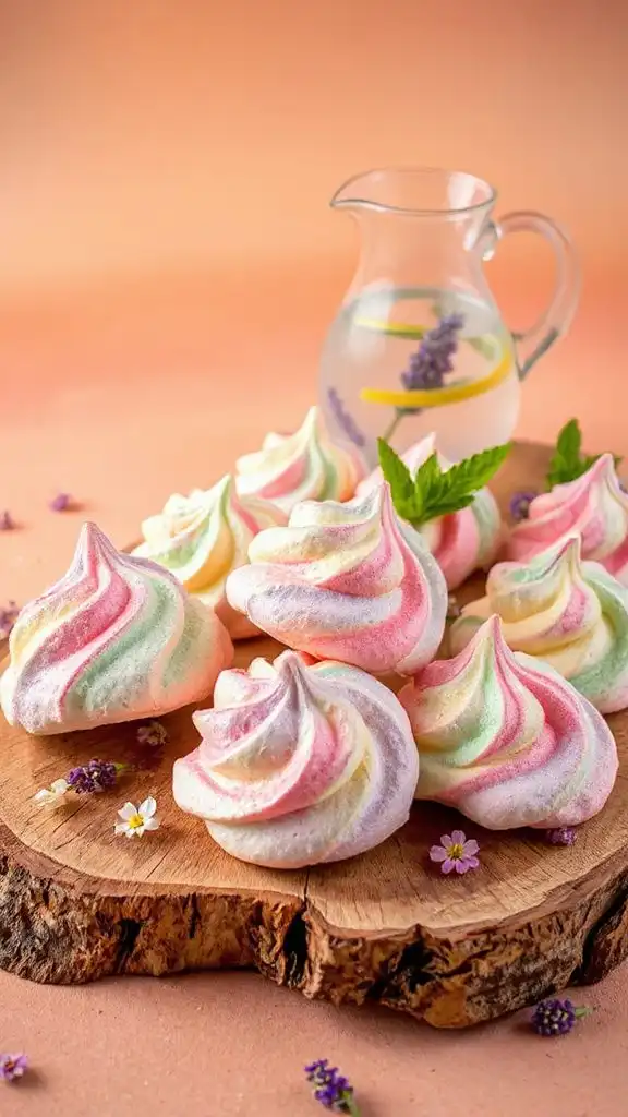 colorful fluffy meringue treats