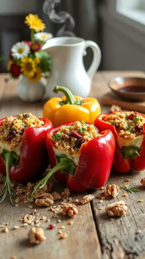 colorful quinoa beet peppers