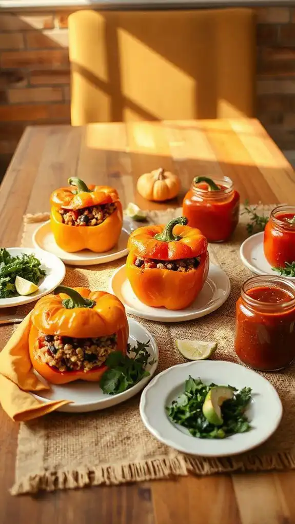 colorful quinoa stuffed peppers