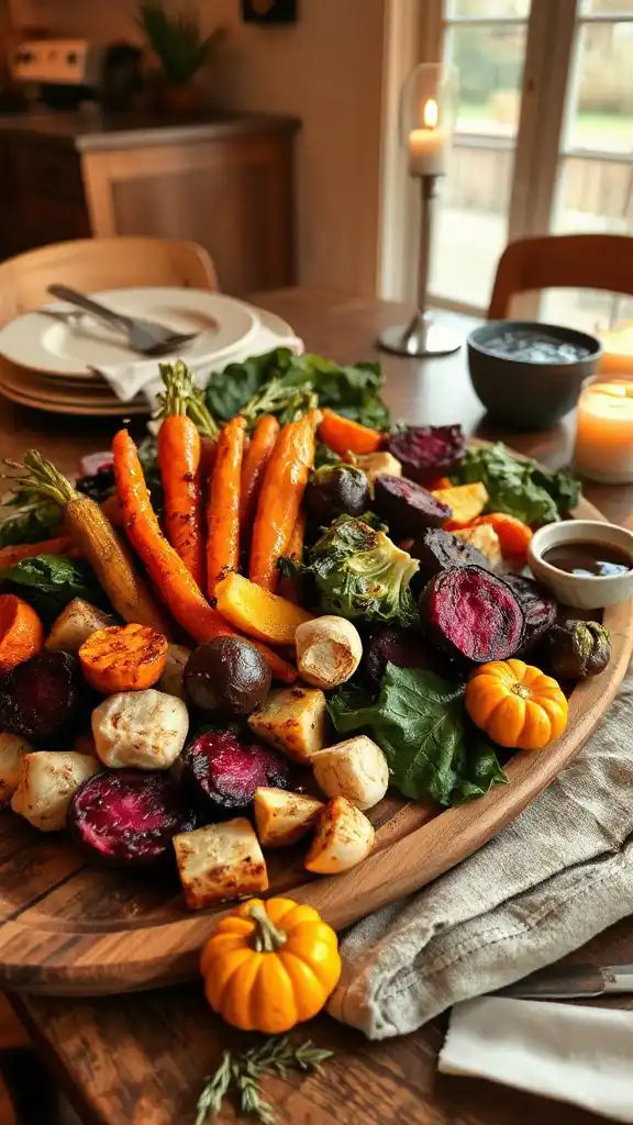 colorful roasted autumn vegetables