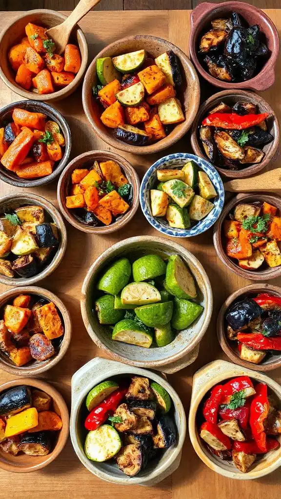 colorful roasted vegetable meals